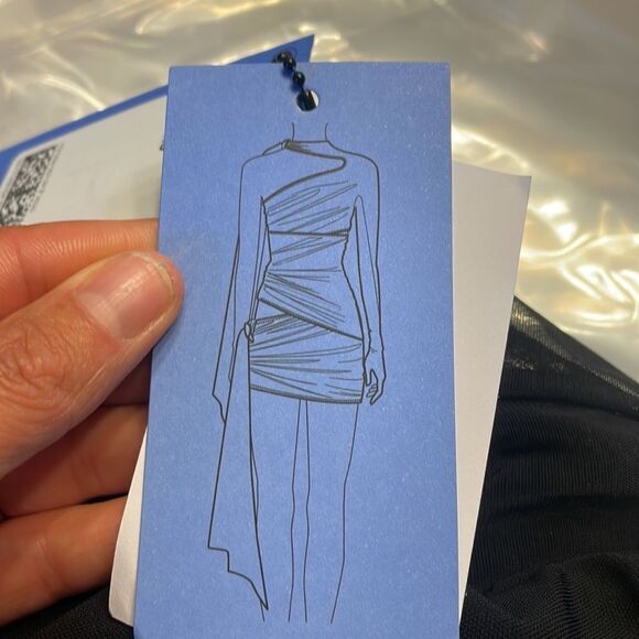 NWT Mugler x H and M collab woman’s knot detail one shoulder dress - Picture 8 of 11